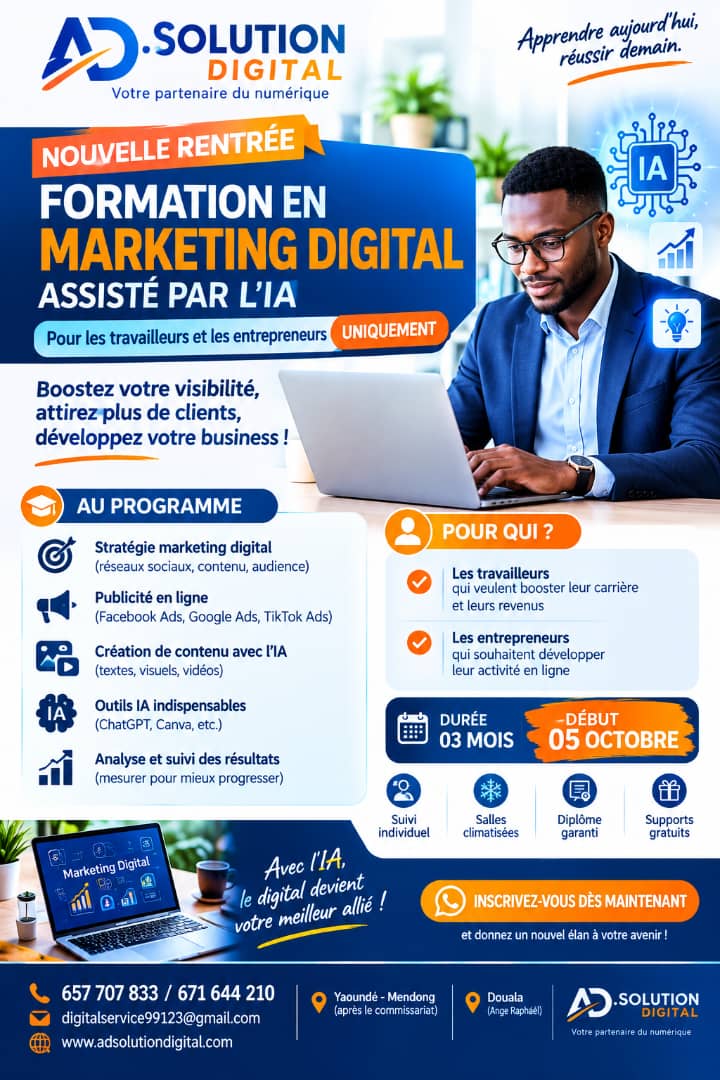 Formation en marketing digital assisté par l’intelligence artificielle : boostez votre carrière avec AD.solution Digital